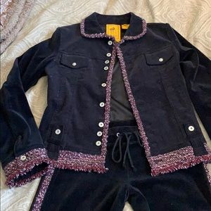 Plush tweed sweat suit